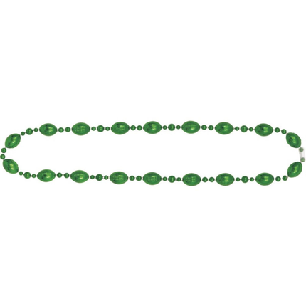 Kickoff Football Green Beaded Necklace, 32"