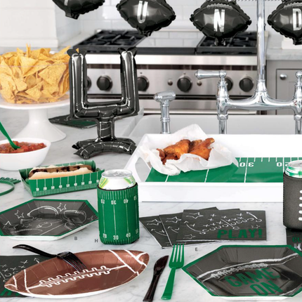Kickoff Football Hexagon Shaped 8.25" Plates, 8ct