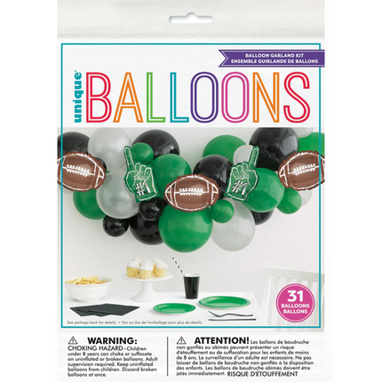 Kickoff Football Latex & Foil Balloon Arch Kit, 26pc