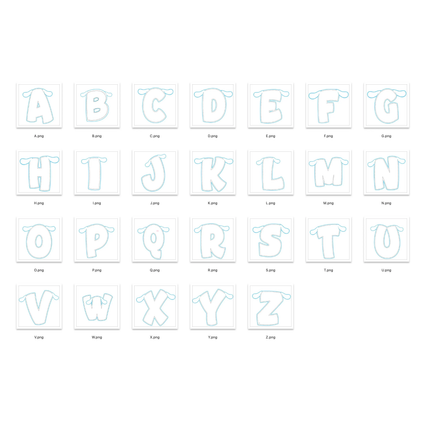 Hello Kitty and Friends Doodle Alphabet Letters PNG Bundle Instant Download