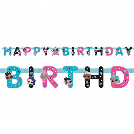 LOL Surprise set component: LOL Surprise Happy Birthday Jointed Banner 6 ft