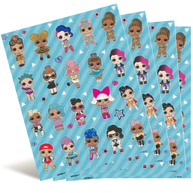 LOL Surprise Sticker Sheets, 4 Count 80 stickers