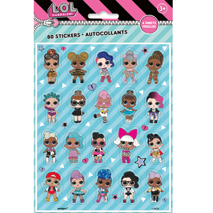 LOL Surprise Sticker Sheets, 4 Count 80 stickers