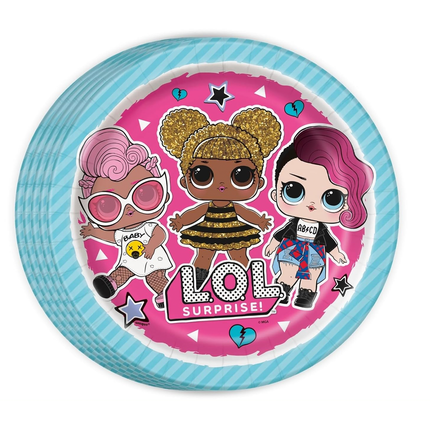 LOL Surprise Plates 9 inches, 8ct