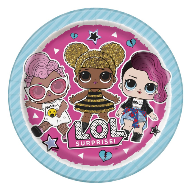LOL Surprise Plates 9 inches, 8ct