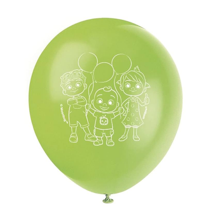 Cocomelon Latex Balloons 12" 8 Pc