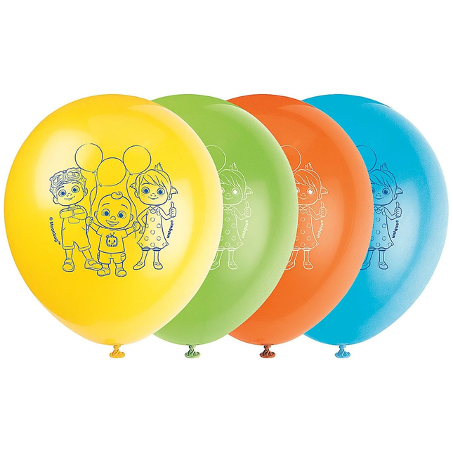 Cocomelon Latex Balloons 12" 8 Pc