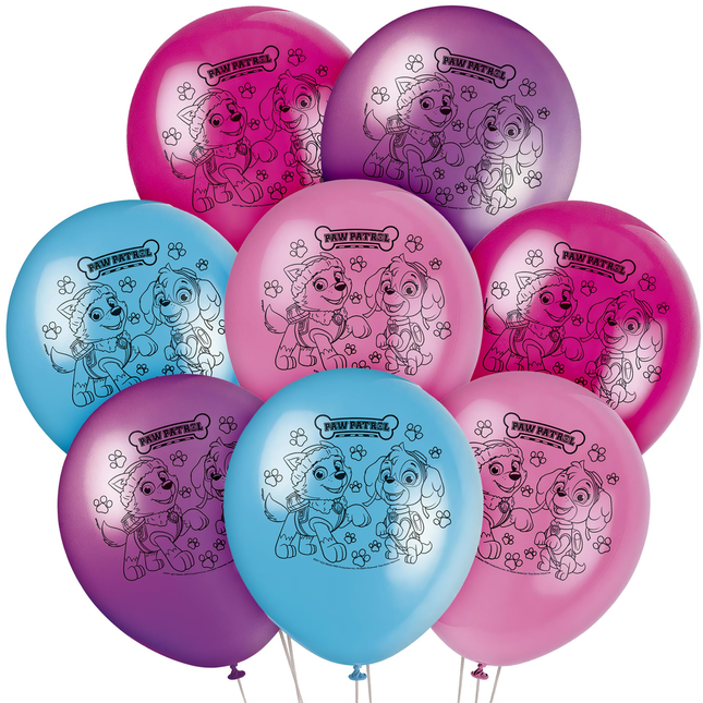 Paw Patrol Skye Girl Latex Balloons, 12 Inches, 8 Count