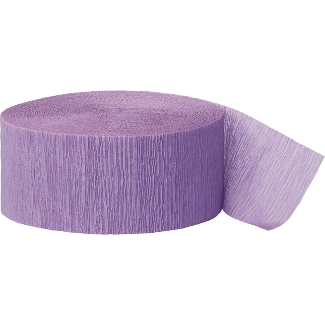 Lavender Crepe Paper Streamer, 81 ft