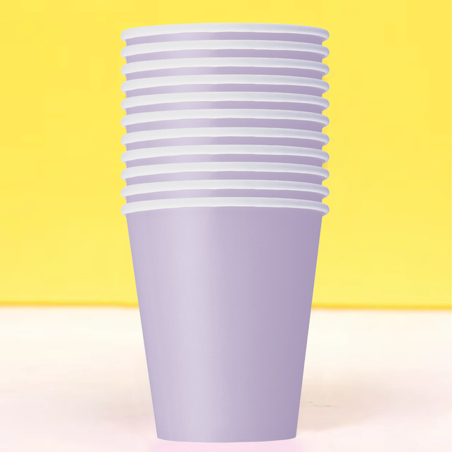 Lavender Solid 9oz Paper Cups 20ct