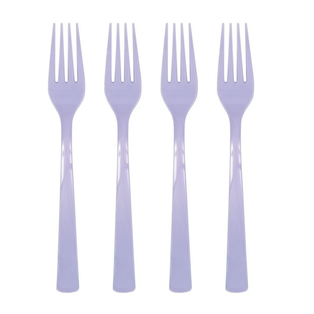 Lavender Solid Plastic Forks, 18ct