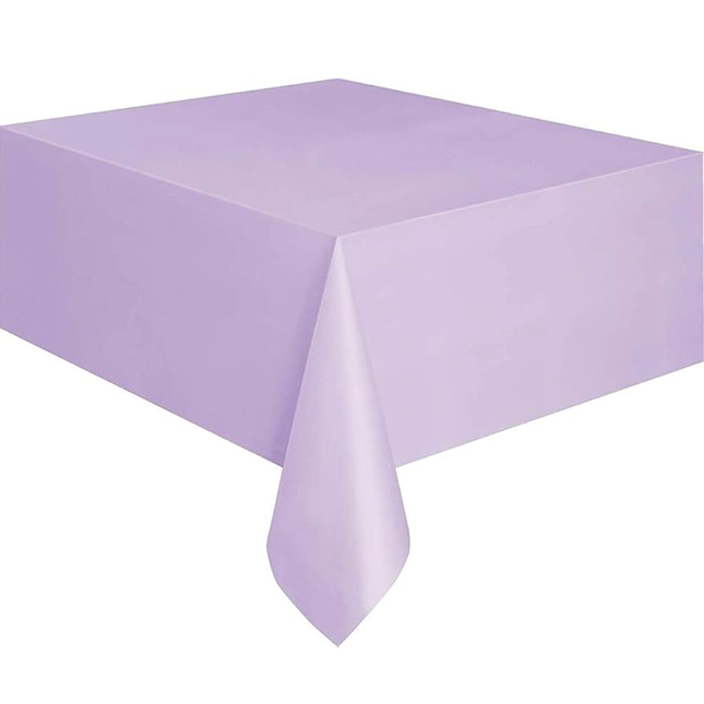 Lavender Solid Rectangular Plastic Table Cover, 54" x 108"