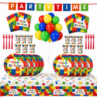 Building Blocks Birthday Party Supplies Set for 24 Guests