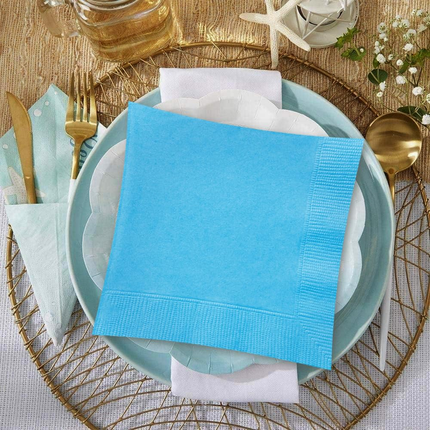 Light Blue Solid Luncheon Paper Napkins, 20ct