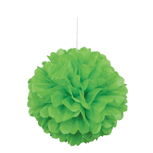 Lime Green Solid Hanging Tissue Pom Pom 16"