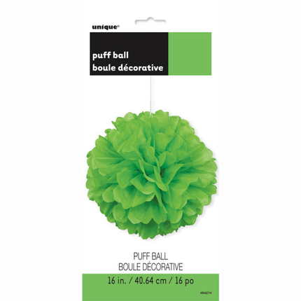 Lime Green Solid Hanging Tissue Pom Pom 16"