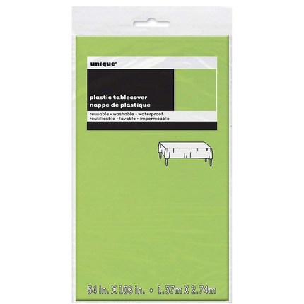Lime Green Solid Rectangular Plastic Table Cover, 54" x 108"