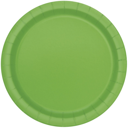 Lime Green Solid Round 9" Dinner Plates, 16ct