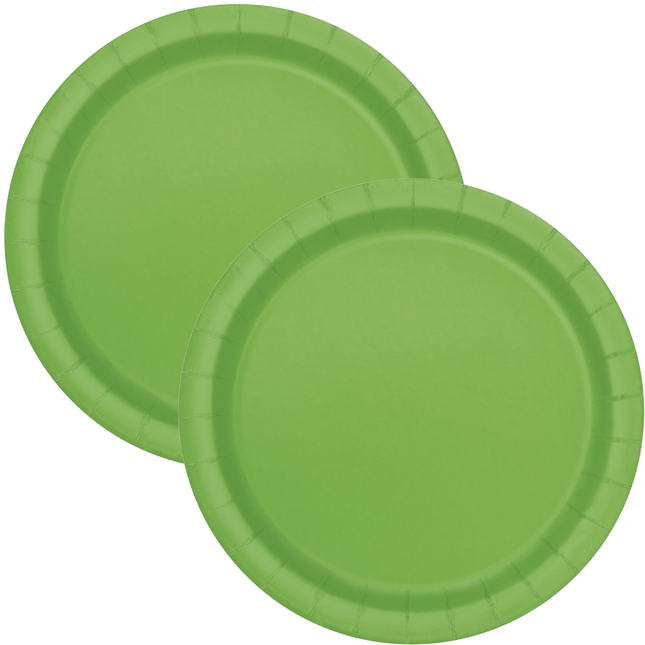 Lime Green Solid Round 9" Dinner Plates, 16ct