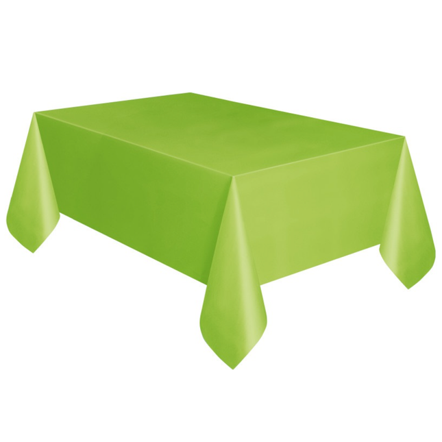 Lime Green Solid Rectangular Plastic Table Cover, 54" x 108"