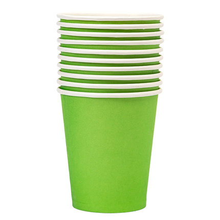 Lime Green Solid 9oz Paper Cups, 14ct