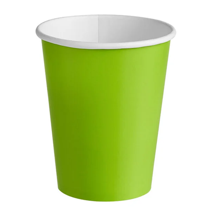 Lime Green Solid 9oz Paper Cups, 14ct