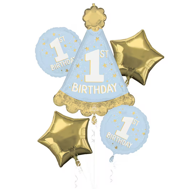 Little Mister One-derful Satin Foil Balloon Bouquet