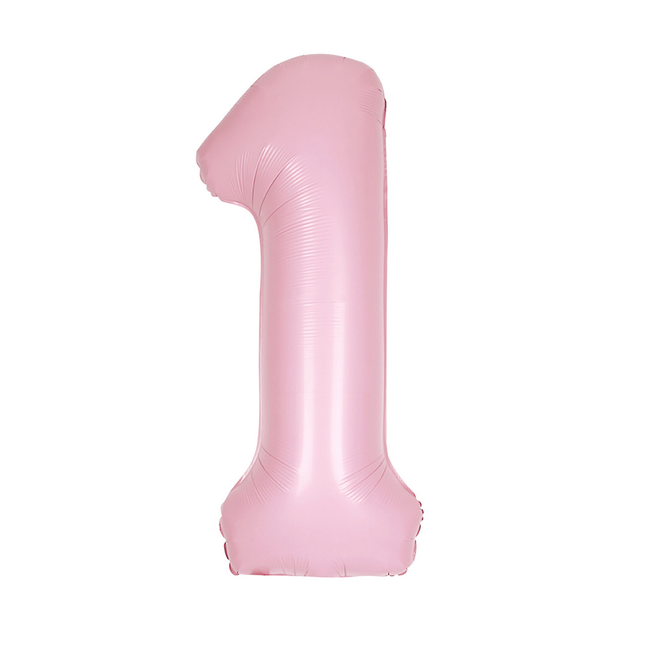 Lovely Pink 1 Number Foil Balloon 34"