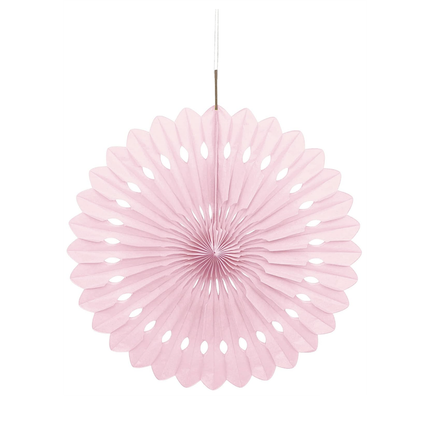 Lovely Pink Solid Tissue Paper Fan 16"