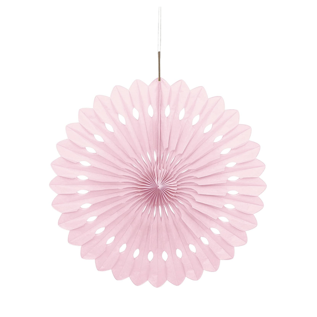 Lovely Pink Solid Tissue Paper Fan 16"