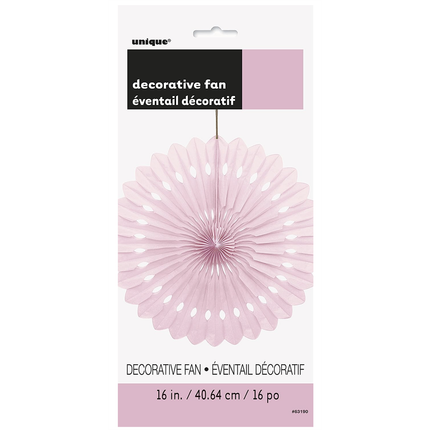 Lovely Pink Solid Tissue Paper Fan 16"