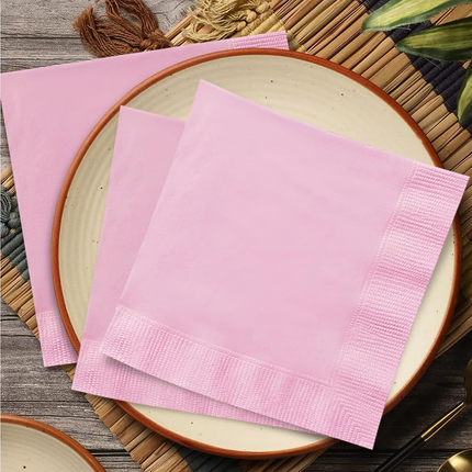 Lovely Pink Solid Luncheon Paper Napkins, 20ct