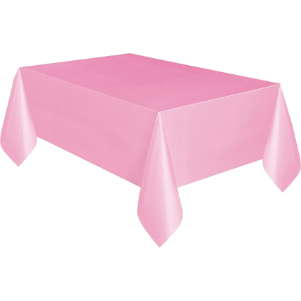 Lovely Pink Solid Rectangular Plastic Table Cover, 54" x 108"