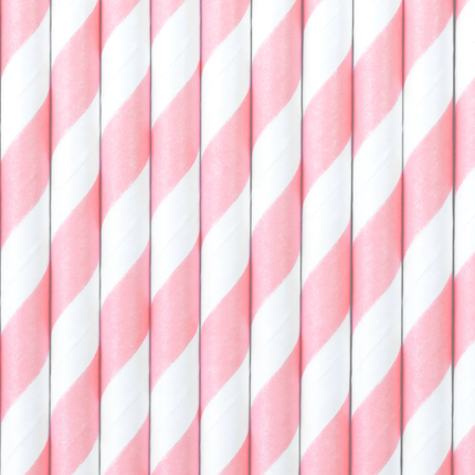 Lovely Pink Striped Paper Straws, 40ct
