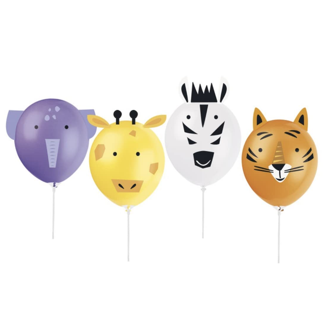 Make Your Own Animal Safari 12" Latex Balloon Activity Kit, 4ct