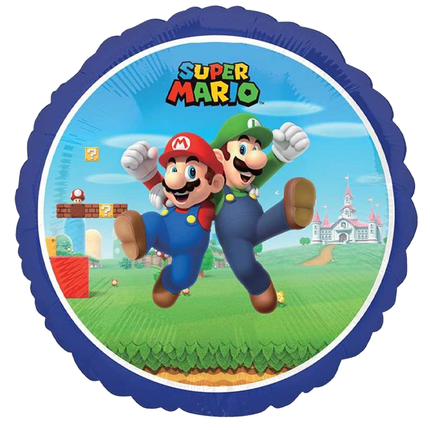 Super Mario set component: Mario Bros Round Foil Balloon 18"