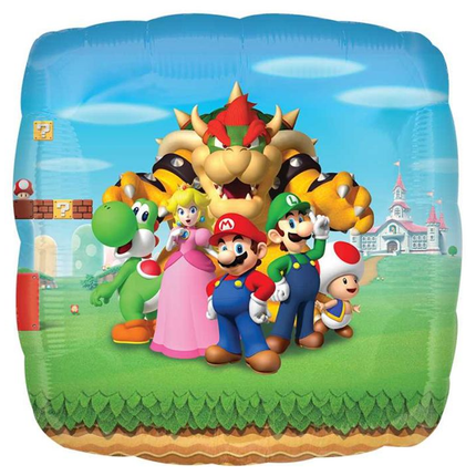 Super Mario Bros Square Shape Balloon - 28"