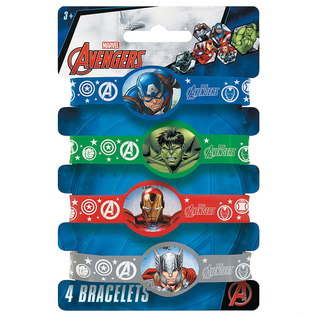 Marvel Avengers bracelet set packaging with superhero characters on a white background