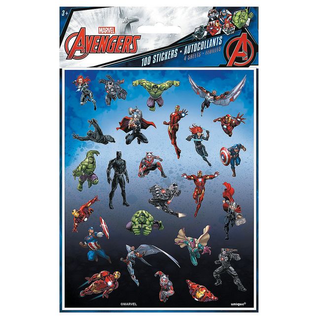 Marvel Avengers™ Stickers – 4 Sheets, 100 Stickers