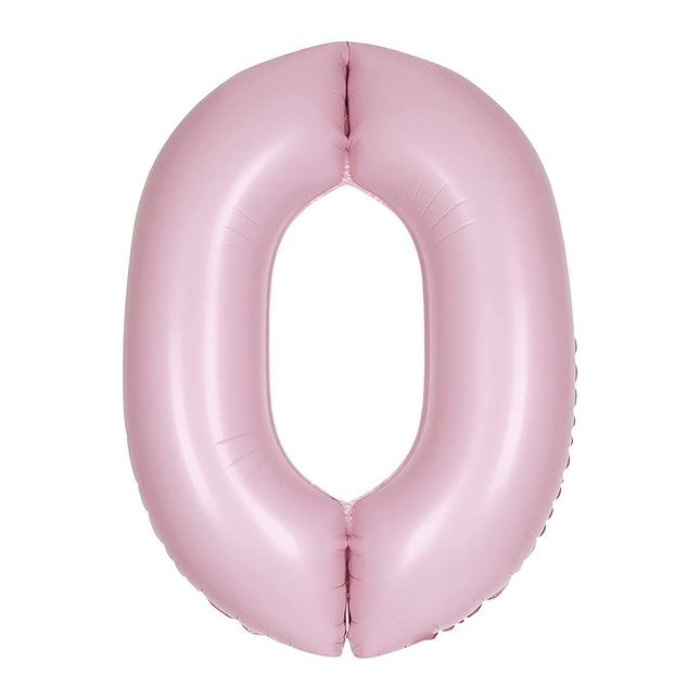Matte Lovely Pink 0 Number Foil Balloon 34"