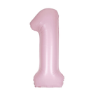 Matte Lovely Pink 1 Number Foil Balloon 34