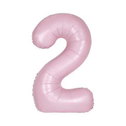 Matte Lovely Pink 2 Number Foil Balloon 34"