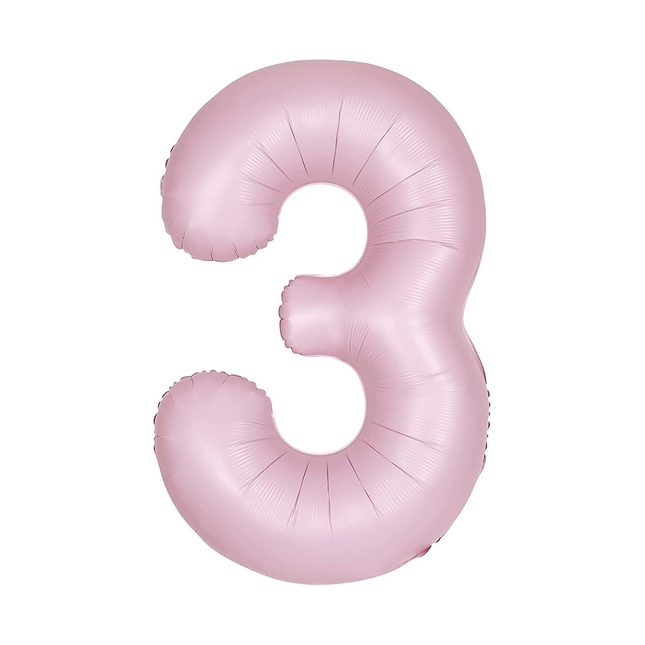 Matte Lovely Pink 3 Number Foil Balloon 34"