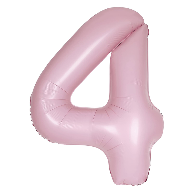 Matte Lovely Pink 4 Number Foil Balloon 34"