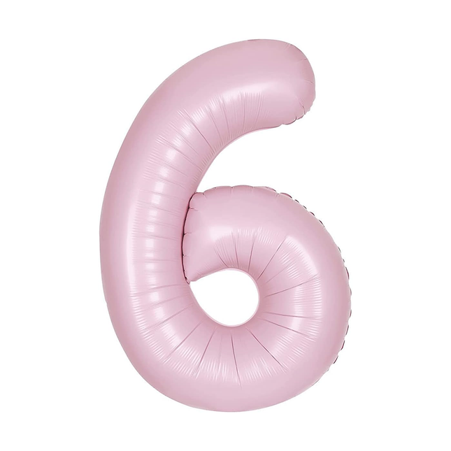Matte Lovely Pink 6 Number Foil Balloon 34"