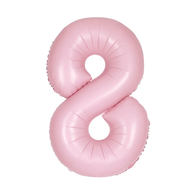 Matte Lovely Pink 8 Number Foil Balloon 34"