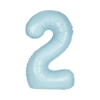 Matte Powder Blue 2 Number Foil Balloon 34