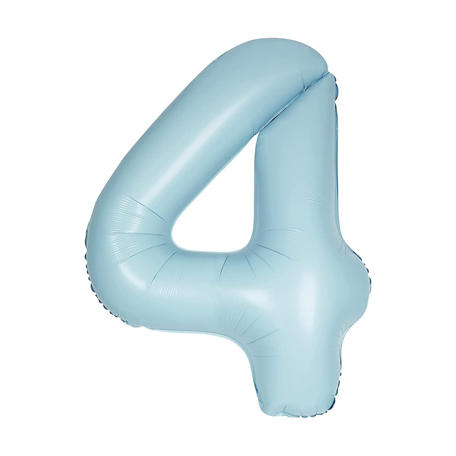 Matte Powder Blue 4 Number Foil Balloon 34"