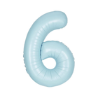 Matte Powder Blue 6 Number Foil Balloon 34