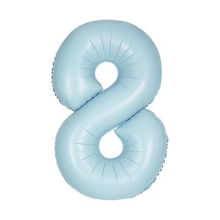 Matte Powder Blue 8 Number Foil Balloon 34"